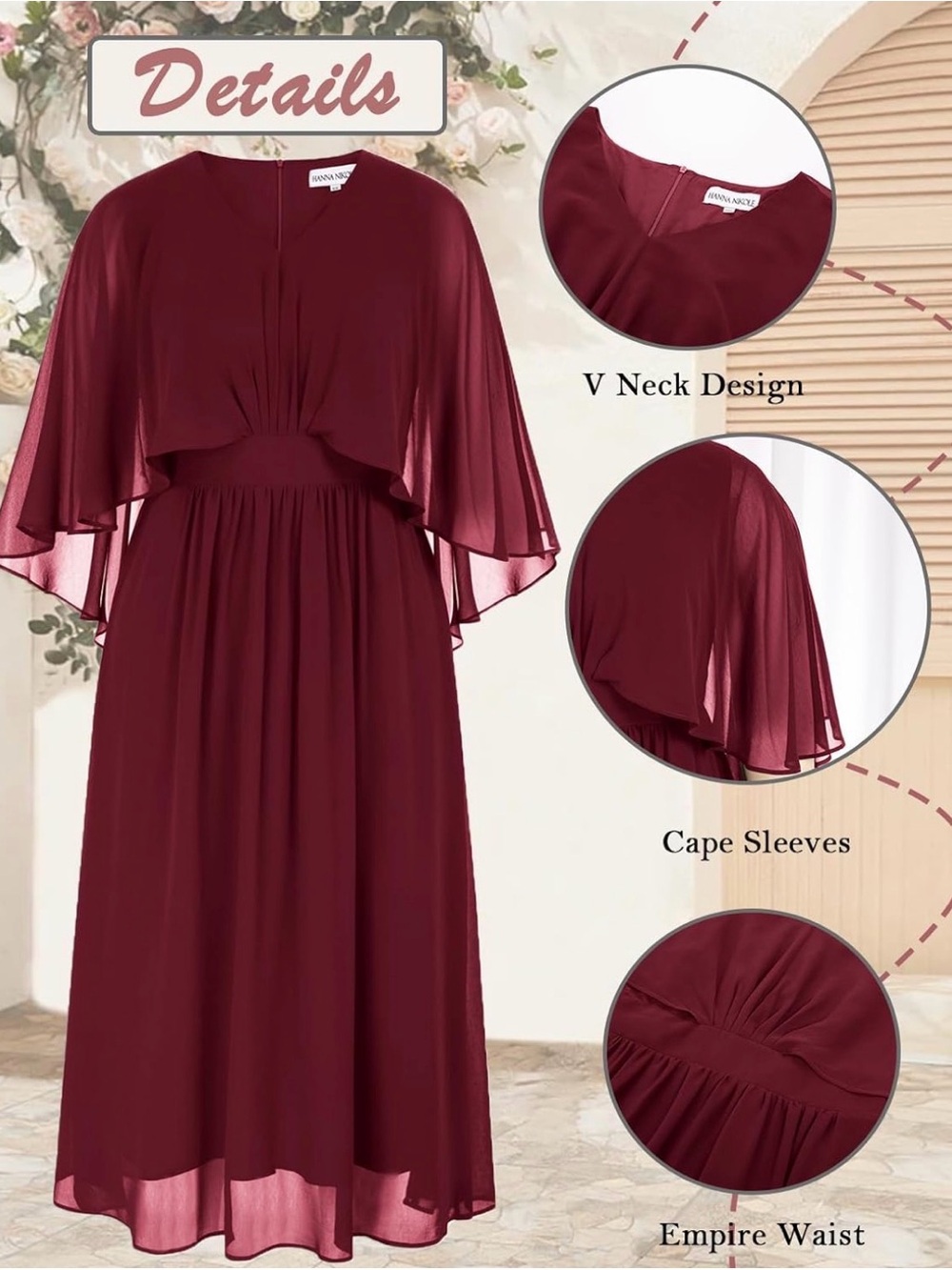 Hanna Nikole Women's Plus Size Chiffon Evening Dress - Picture 3 of 6